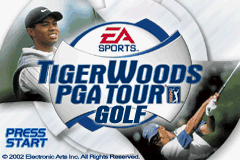 Tiger Woods PGA Tour Golf title screen for GameBoy Advance